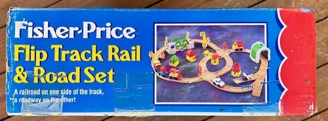 Buy Vtg 1992 Complete Fisher Flip Track Rail & Road Train Car Set