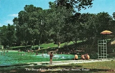 Austin Texas The Deep Eddy Swimming Pool Swimmers Landscape Postcard COPY #76493