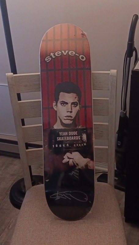 Yeah Dude Skateboards Steve-O Mug Shot Signed Skateboard Deck, MPN 15514