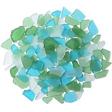 Sea Glass for Crafts - 16oz Versatile Decorative Pale Green Yellow  Aqua