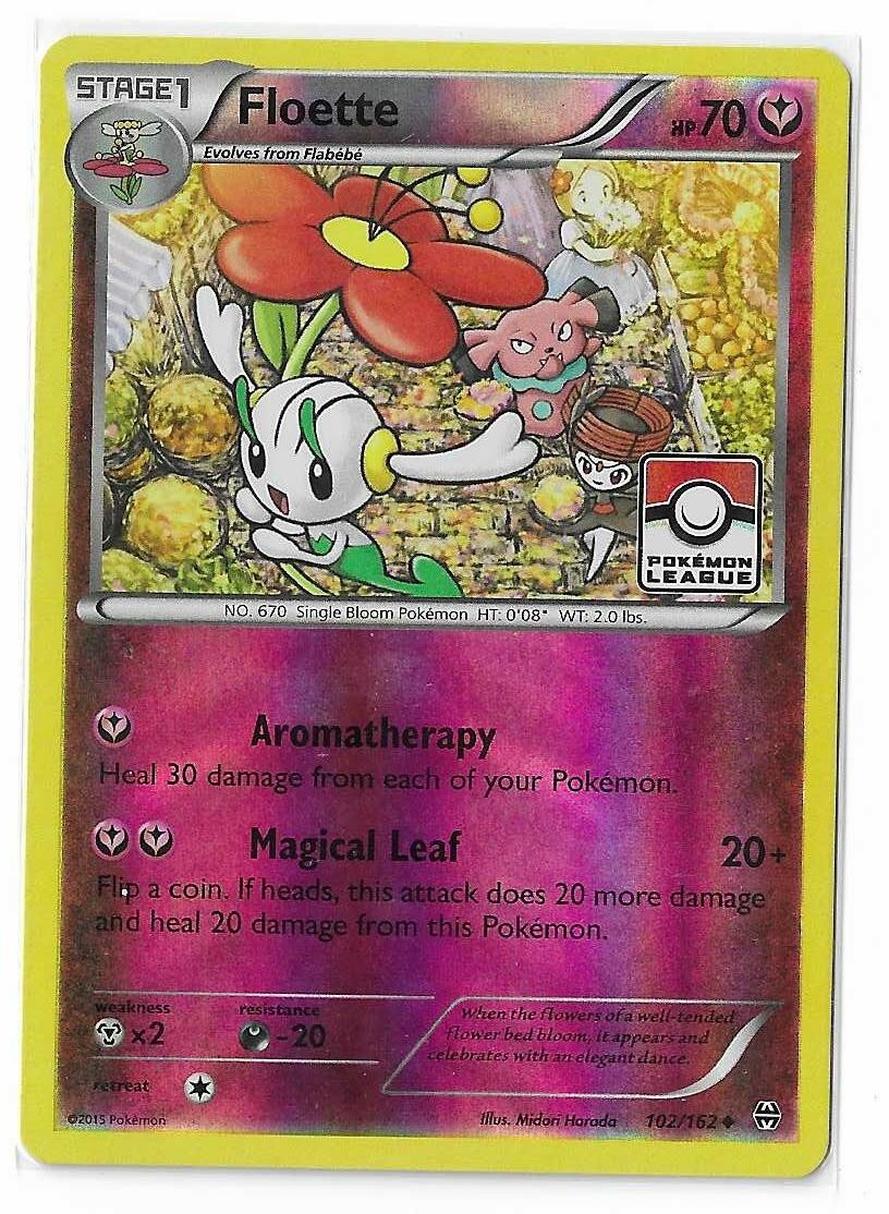 Floette 102/162 Reverse Holo League Stamped Promo Breakthrough Pokemon TCG NM