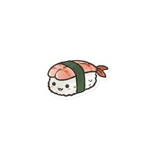 Kawaii Shrimp Sushi Magnet - Cute Ebi Character Die-Cut Fridge & Locker Decor