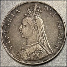 1887 Silver Double Florin Victoria coin Great Britain