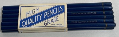 Lot Of ''12'' UNUSED Vintage Fred Harvey Service Stamped Lead Pencil (A9)