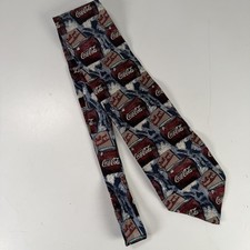 Vintage Coca-Cola Necktie Men's Novelty Tie All Over Print Coke Barrels USA Made