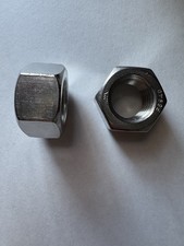 STAINLESS STEEL HEX NUT. 1 1/8" - 7 ,  18-8 ,  2 PCS. NEW