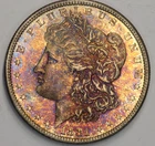 1881 S Morgan Silver Dollar UNC BU Toning Rainbow Choice Bu