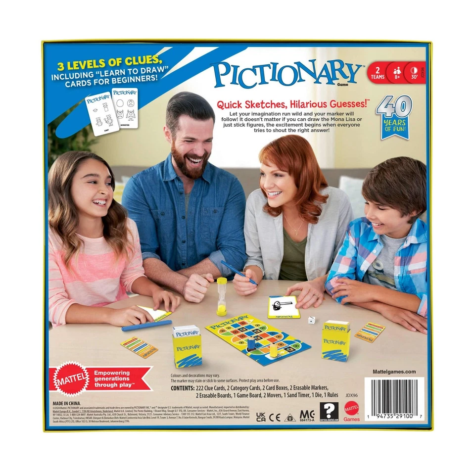 Mattel Pictionary Family Board Game for Kids & Adults Game Night - Image 2 of 4