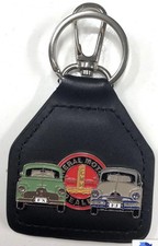  Genuine Australian Leather Keyring/Fob- Holden FJ/FX Duo - Green/Burnley Cream