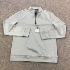 Hickey Freeman Pullover Mens Small Medium Grey 1/4 Zip Performance Sweater New