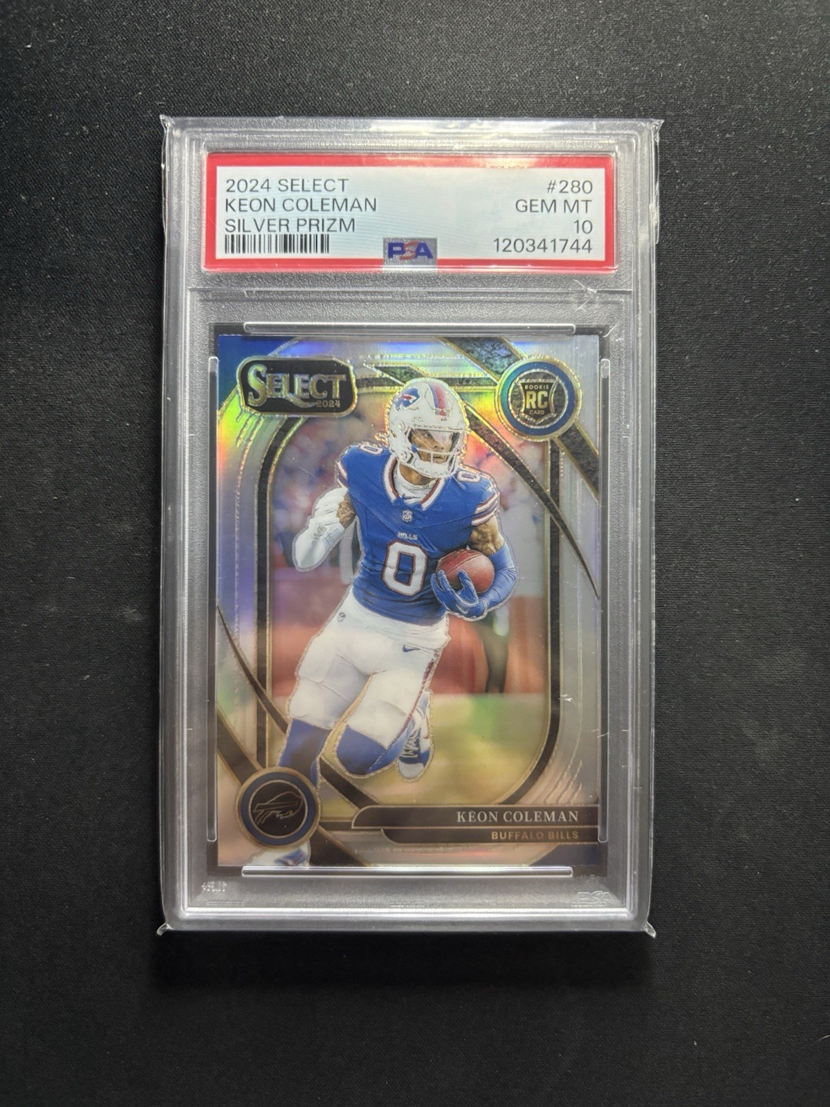 2024 Panini Select Keon Coleman Club Level Silver Prizm Rookie PSA 10