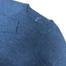 J Crew Sweater Mens Medium Blue Pullover Crew Neck Long Sleeve Cotton