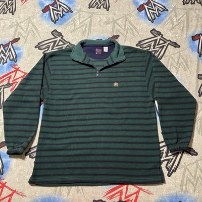 Bugle Boy Classic Crest Fleece 1/4 Zip Pullover Men's M Sweater