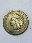 GENUINE 1877 Indian Head Cent Penny Key Date Coin Low Mintage Obv Damage