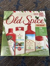 Old Spice Fiji Coconut Holiday Gift Set Mens 4pc Body Wash Shampoo Lotion Deo