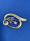 9 Carat Gold Amethyst and Diamond Brooch