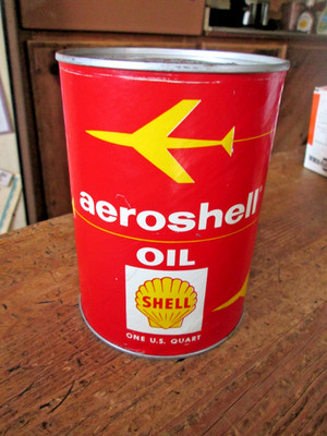 vintage shell  aeroshell aircraft aviation 100 sae 50 oil can
