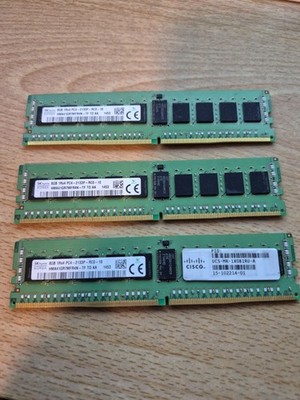 Lot of 3 SK Hynix 8GB DDR4 RAM PC4-2133P ECC Reg HMA41GR7MFR4N-TF Server Memory