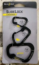 Nite Ize SlideLock Carabiner 3-Pack 2 3 4 Black Stainless Steel