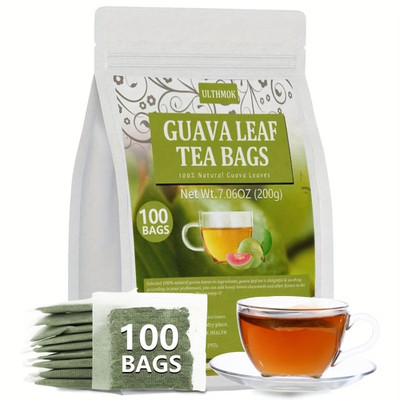 Natural Tea 100% Guava Leaves No Additives No Caffeine 2g x100 Bags Premium Leaf