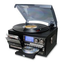 Vinyl Record Player 10 in 1 3 Speed Bluetooth Vintage Turntable CD Cassette
