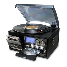  Vinyl Record Player 10 in 1 3 Speed Bluetooth Vintage Turntable CD Cassette 