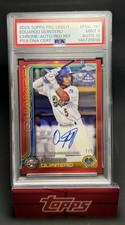 2025 Topps Pro Debut Chrome Eduardo Quintero PDC-197 Red Refractor Autographs /5