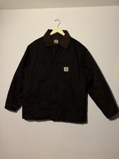 Carhartt C003 Duck Chore Coat Jacket XL Brown Quilted Lined Made In USA Vintage