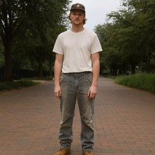 Vintage Carhartt Relaxed Fit Pants Mens 34x32 Distressed Carpenter Gray Workwear