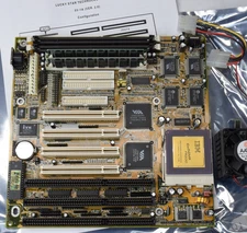 Lucky Star 5V-1A Socket 7 AT Motherboard IBM Cyrix 6x86MX PR200 32MB RAM TESTED