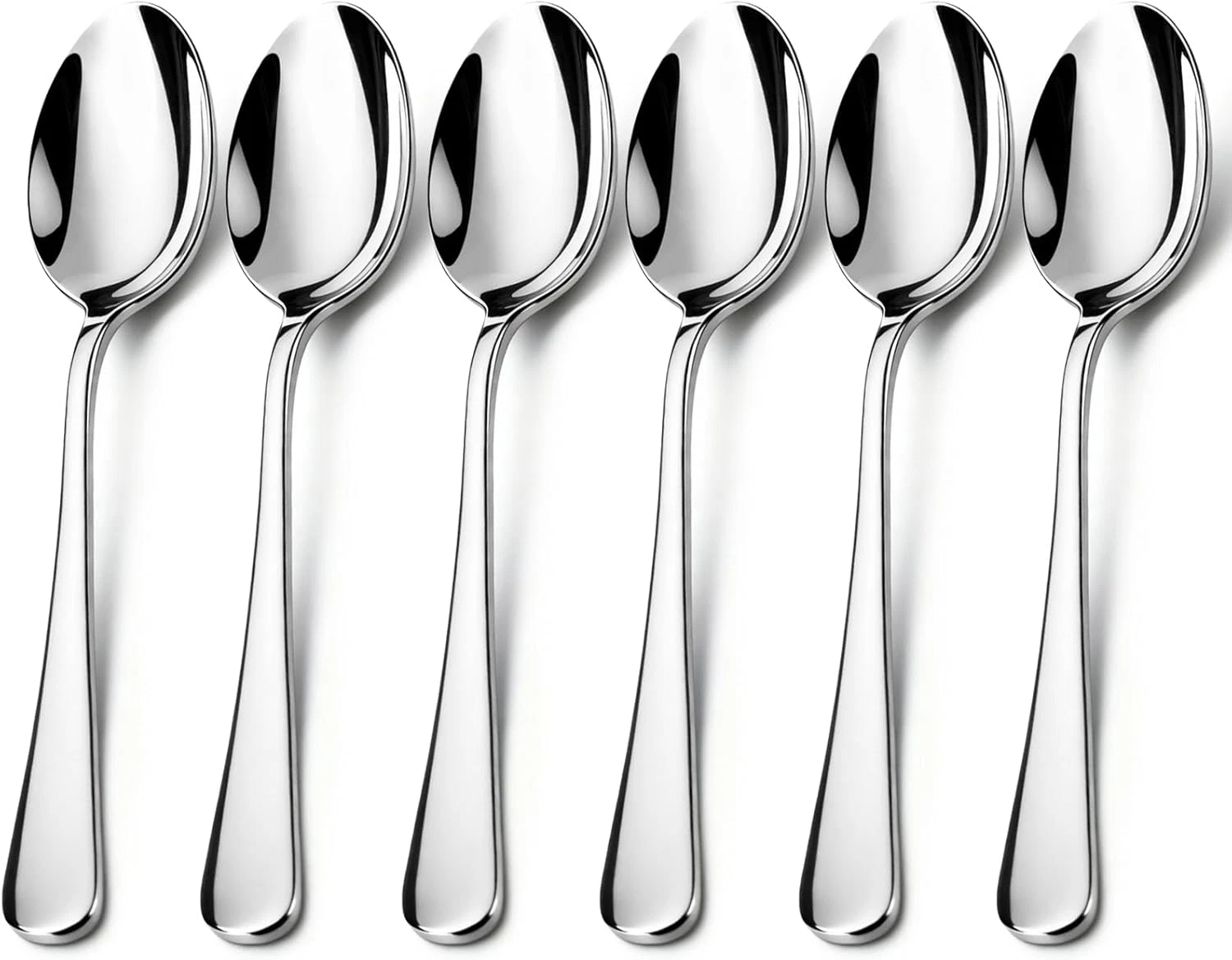 Dinner Spoons Set of 6, 7.9 Inch Soup Spoons Stainless Steel, Large Tablespoons
