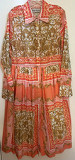 Dizzy Lizzie Women’s Shirt Dress Size L Tea Length Cotton Woven Button Front