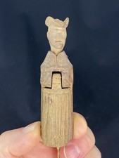 RARE FIGURINE EROTICA PRÊTRE LUBRIQUE BOIS SCULPTE ART POPULAIRE 19ème RELIGION