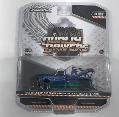Greenlight Dually Driver 1969 ChevroletC-30 Blue&BlackwFlames 1:64 ...