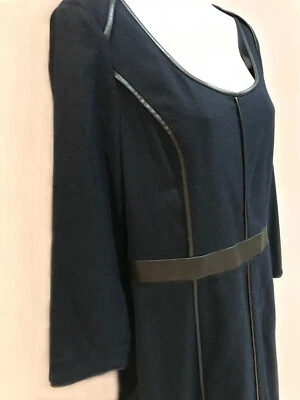 Robe fourreau bleue et marron bi-matière Club Monaco, M 38, parfait état - Photo 1/4