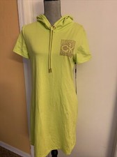calvin klein ladies lime green hoodie dress size medium