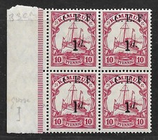 Kamerun Minr. 3 b (4) Seitenrand mit 1 x Abart " 1 mit d&uuml;nnen Serifen"  ** (mnh)