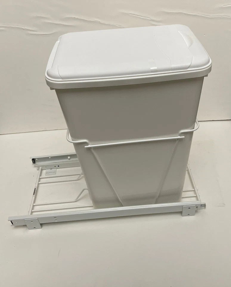 Rev-A-Shelf RV-12PB-35 35 Quart Pull-Out Sliding Waste Container w/ Lid, White - Image 3 of 4