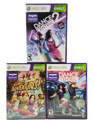 Xbox 360 Kinect Lot Dance Central (used), Dance Central 2 &  Adventures (NEW)