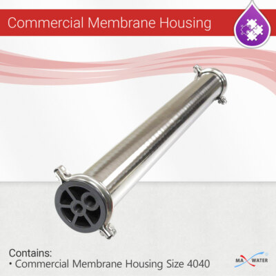 (1-12 PACK) 4040 Membrane Housing Reverse Osmosis 304 Stainless Steel 4''x40''