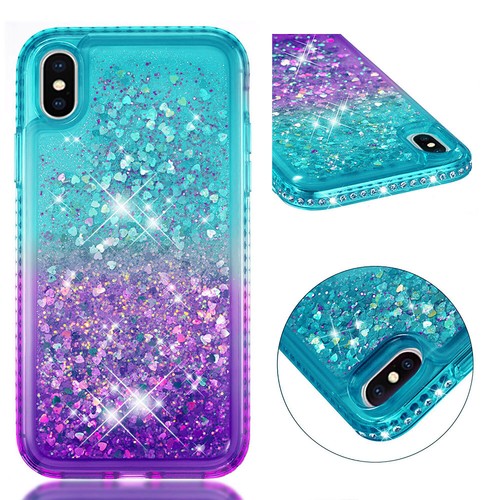For iPhone X/XS/XS MAX Bling Sparkly Flowing Liquid Floating Soft TPU Girls Case - Picture 21 of 25