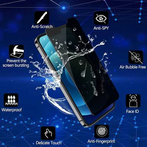 批发隐私玻璃屏幕保护膜 适用于 iPhone 17 16 15 14 13 12 11 Pro Max — 第 2/4 张图片