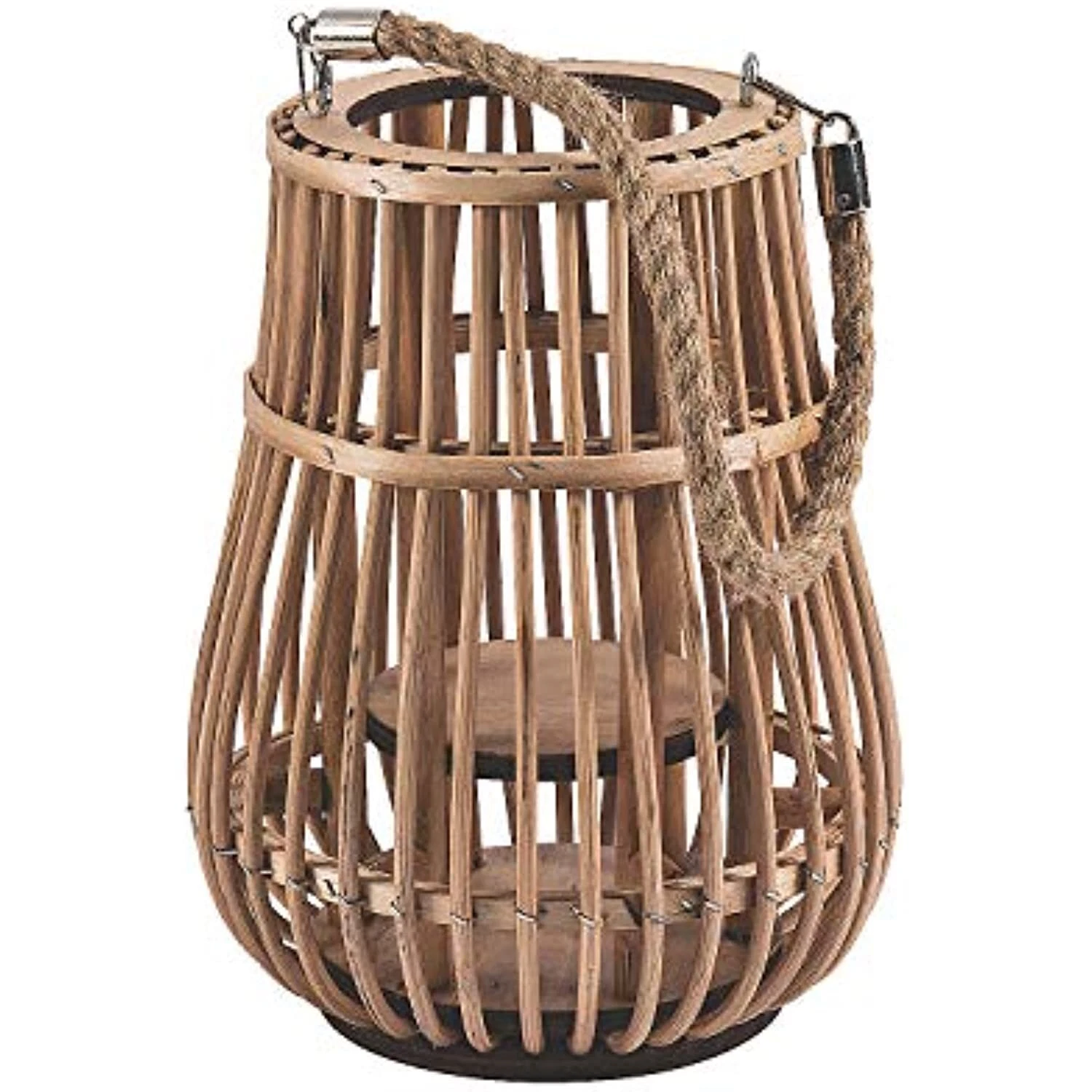 Rattan Natural Lantern with Handle - Thumbnail 4