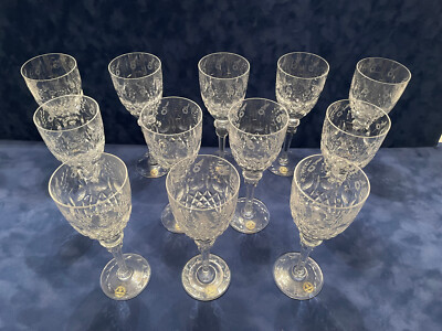 Rogaska Crystal Set of 12  Gallia '' Wine ''  Glass Hand Blowned ( Large 7 3/4'' )