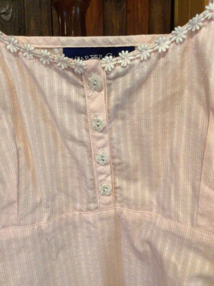 Camisón largo estampado con ribete de encaje mediano CHARTER CLUB para mujer Foto 3 de 4