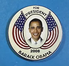 2008 'For President Barack Obama' Classic-Style Election Campaign Pinback 3"