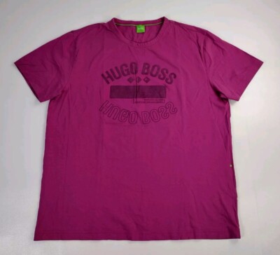 Authentic BOSS HUGO BOSS Fuchsia Stretch Cotton Logo T-shirt Sz XXL