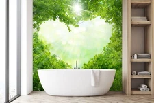 3D Green Love Branch ZHUA1195 Wallpaper Wall Murals Removable Self-adhesive Ann