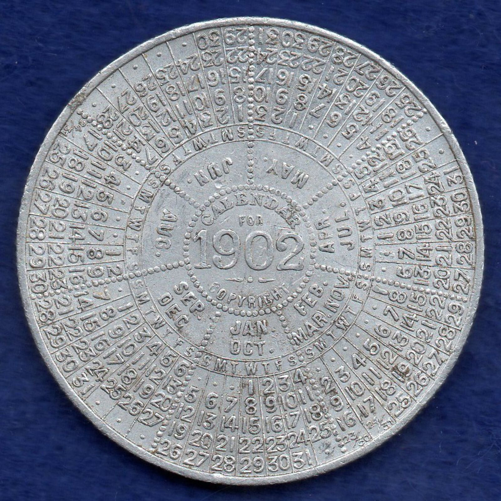 Calendar Medal 1902 Matchless Metal Polish (Ref. d0876) eBay