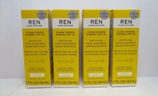 REN - CLEAN SCREEN MINERAL SPF30 MATTIFYING FACE SUNSCREEN -- 1.7 OZ LOT OF 4 